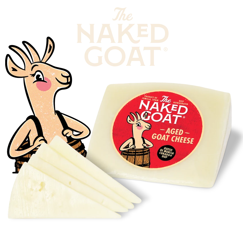 A block of The Naked Goat, an aged goat cheese