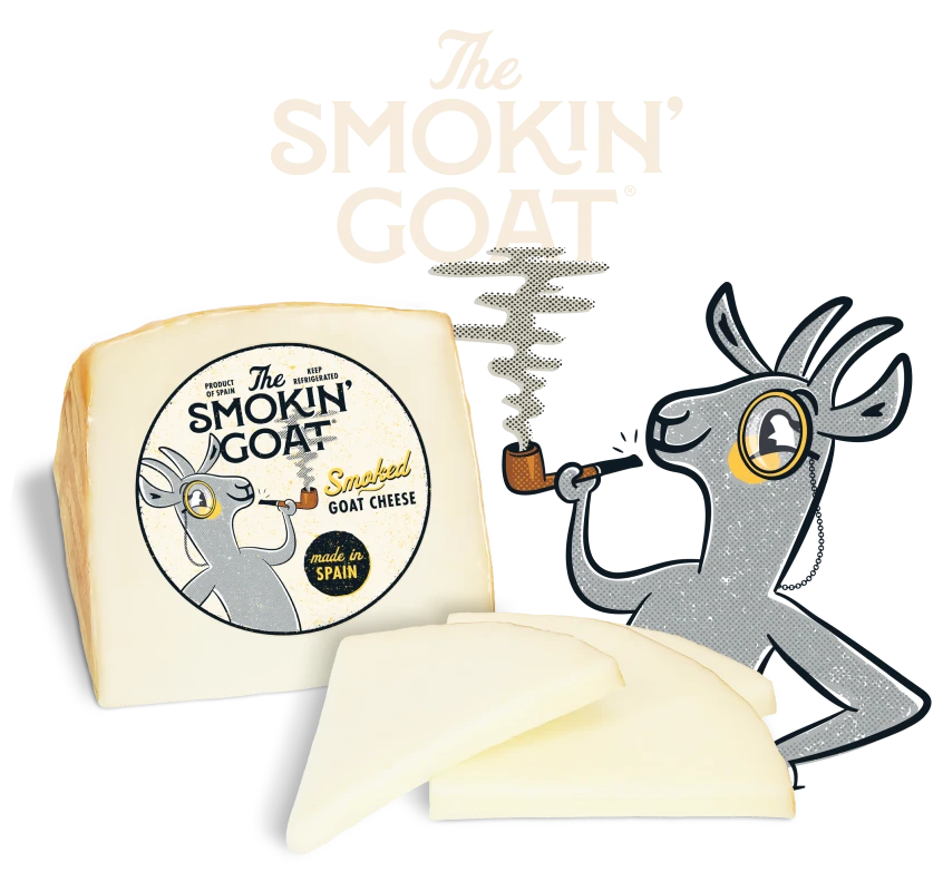 A block of The Smokin' Goat, a smoked goat cheese